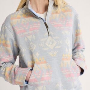 Pendleton Women's Pastel Geometric Half-Zip Sweater